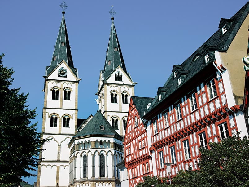 Church in the wine village of Boppard on Rhine River, Germany